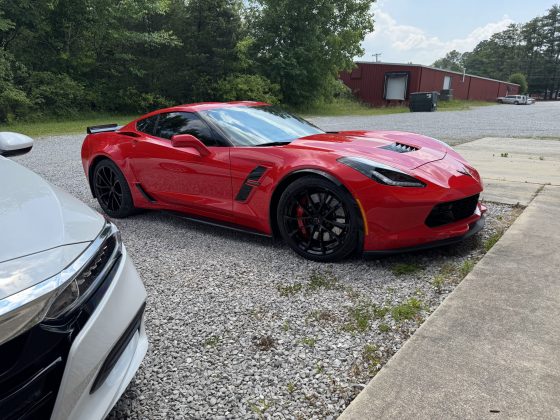 red car window tint
